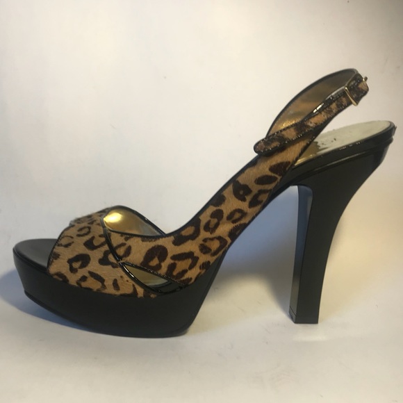 Sexy Asymmetrical Leopard Print Block Heel Pumps - Picture 8 of 10